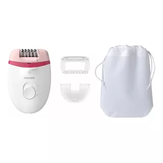 Depiladora Philips Satinelle Essential Compacta Bre255/00 Color Rosa Y Blanco