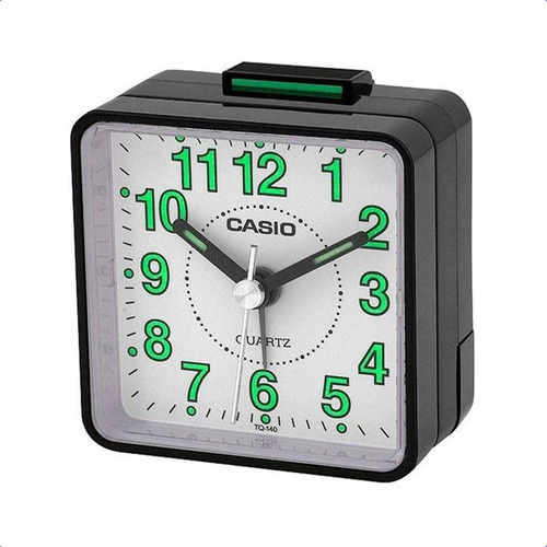 Reloj Despertador Casio Tq140 Numeros Grandes Analogo Luz Color Negro/blanco
