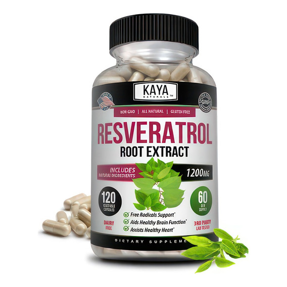 Resveratrol 1200 Mg  Antioxidante Kaya  120 Cápsulas