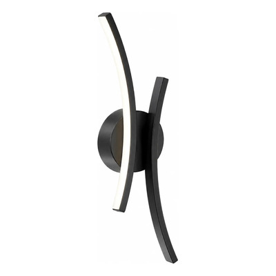 Aplique Moderno Led Arc Doble Curva Negro Luz Desing Negro
