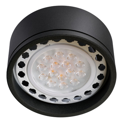 Spot Plafon Semi Embutido Aluminio Negro Apto Led Ar111 