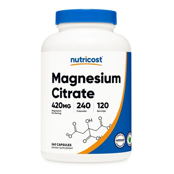 Citrato De Magnesio Magnesium Citrate 240 Capsulas