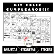 Kit Imprimible 01 Feliz Cumpleaños Tag Etiqueta Emprendedor