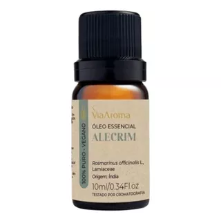Oleo Essencial Alecrim Via Aroma 10ml 100% Puro