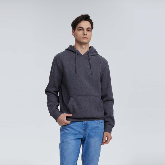 Polerón Hombre Hoodie Básico Marengo Melange Fashion's Park