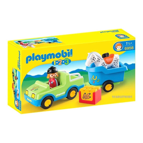 Playmobil 123 Auto Trailler Caballo 6958