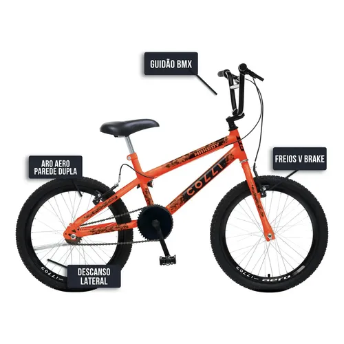 Bicicleta Para Meninos Colli Max Boy Cross Aro 20 Cor Laranja/Neón