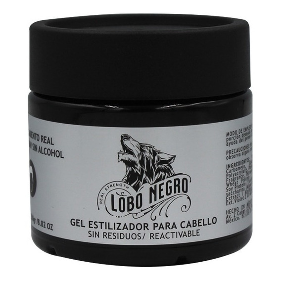 Gel Fijador Natural Estilizador Lobo Negro 250gr Sin Alcohol