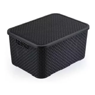 Kit: 02 Caixa Organizadora Rattan 15l + 03 Caixa Ratan 7l