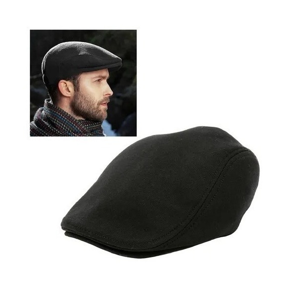 Gorro Boina Negra De Algodón Retro - Británica