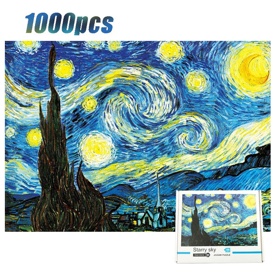 Rompecabezas Noche Estrellada Arte Van Gogh De 1000 Piezas