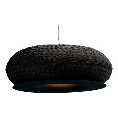Lampara Colgante Led Valle M Tejido Negro Ng 63cm Mmo