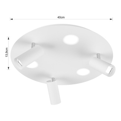 Plafon 6 Luces Led Nacho+eye Blanco Base Redonda 20375 Rd