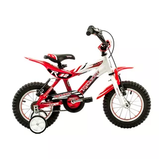Bicicleta Bmx Freestyle Infantil Raleigh Mxr R12 1v Frenos V-brakes Color Blanco/rojo Con Ruedas De Entrenamiento  