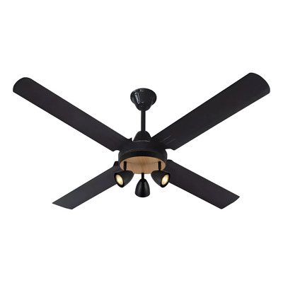 Ventilador De Techo Negro + Aplique 3 Luces U1903 Tg