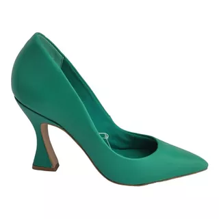 Sapato Scarpin Couro Atanado  Verde Esmeralda Bottero 339201