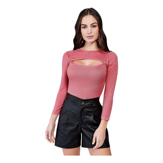 Blusa Rosa Manga Larga Devendi Denim Co.