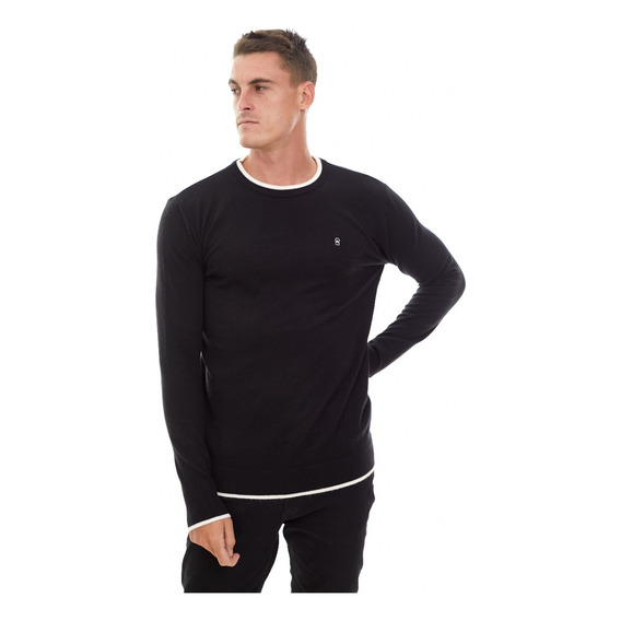 Sweater O Vivo Combinado Rod Negro Airborn