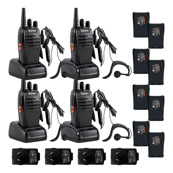 Kit X 4 Handy Walkie Talkie Baofeng Bf-999s + Baterías Extra