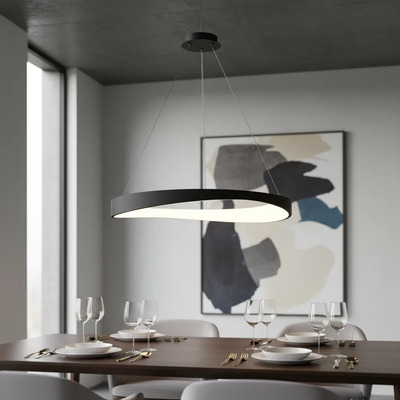 Lampara Colgante Noruega Led Cct Diseño Negro Luz Desing Negro