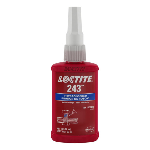 Pegamento líquido Loctite 243, 50 g, Loctite 1344482, adhesivo para fijar roscas, 50 g, azul