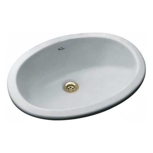 Lavatorio Ferrum Esquel Ovalada Embutir Blanca 40cm Loza Color Blanco