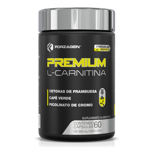 Forzagen Premium L-carnitina 60 Caps | Complejo Termogénico Sin sabor