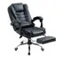 Silla Sillon Gerencial Ejecutiva De Escritorio Oficina Reclinable Giratoria Con Apoya Pies Cuero Sintetico Color Negro
