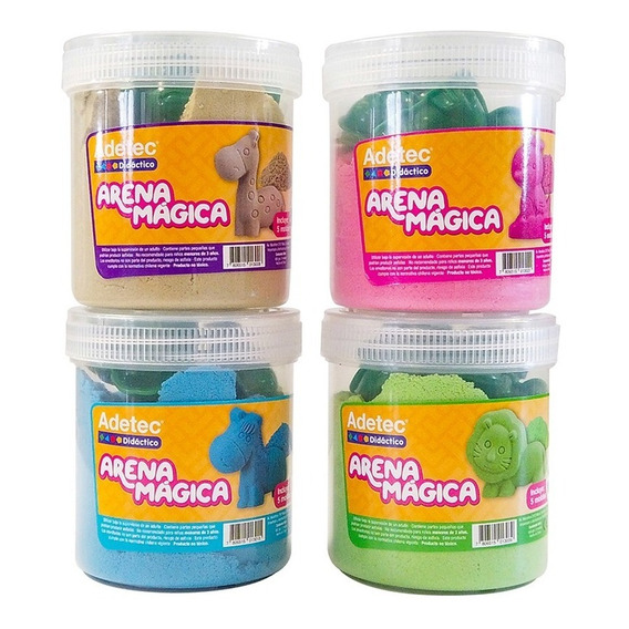 Arena Mágica Colores 450 Grs 5/moldes Adetec Color Verde