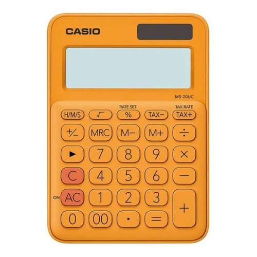 Calculadora Tipo Mini Escritorio Casio Ms-20uc 12 Digitos Color Naranja