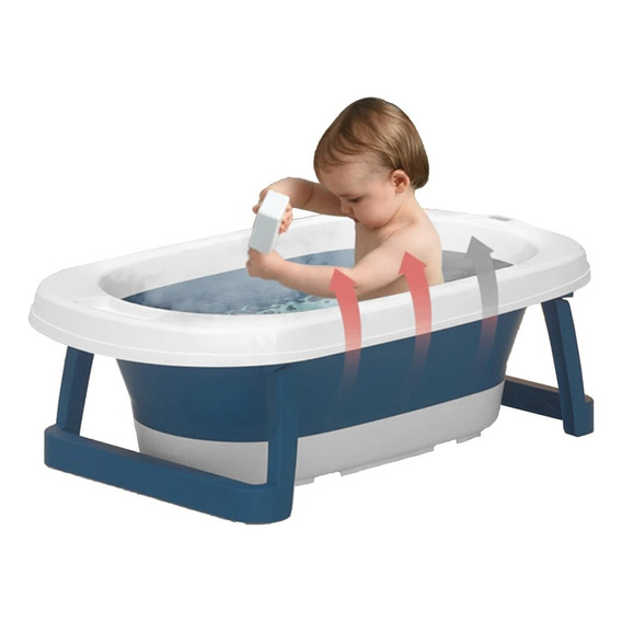 Bañera Portatil Tina De Baño Para Bebe Plegable Casa Y Viaje Color Azul