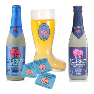 Kit Cerveja  Belga Delirium Tremens E Nocturnum + Bota 500ml