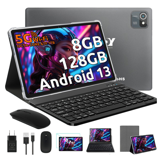 Tablet Xgody 10.1'' 8gb+128gb Rom Android 13 Teclado Y Mous