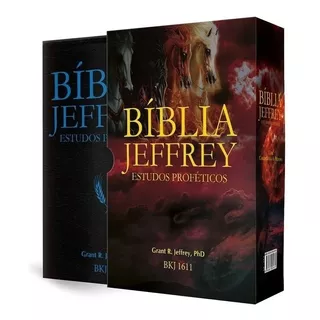 Bíblia Jeffrey Com Estudo Proféticos Preta Com Azul + Caixa