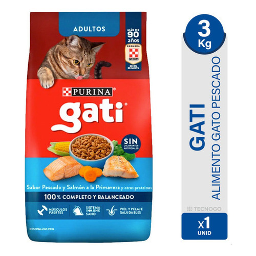 Alimento Gatos Purina Gati Adultos Pescado Y Proteinas