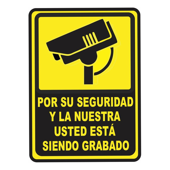 Señalización Aviso Metálico Camara Seguridad 20x15 Cms