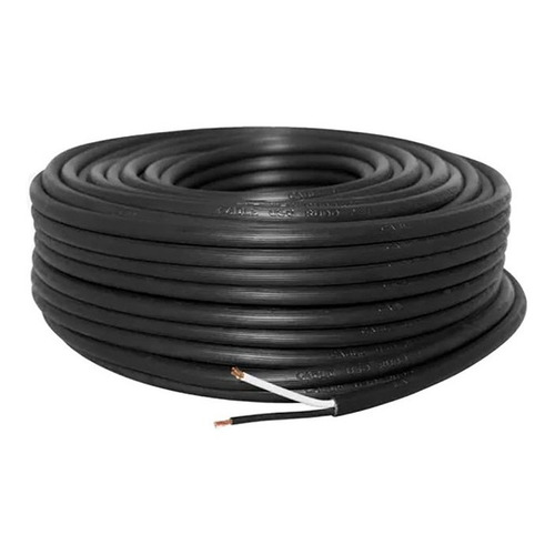 Cable Uso Rudo 2x16 Rollo 100m Color Negro Cca Konect