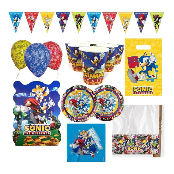 Pack Cumpleaños Sonic X 12 Cotillón Activarte