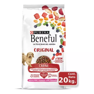 Alimento Beneful Croquetas Perro  Purina Beneful Original Carne Para Perro Adulto Todos Los Tamaños Sabor Carne En Bolsa De 20kg