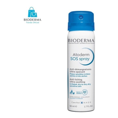 Bioderma Atoderm Sos Spray Anti-prurito, Alivio Inmediato 50 Tipo de piel Seca