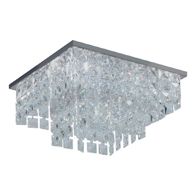 Plafon Cuadrado Escalonado 4 Luces Apto Led G9 Moderno Mg Acero