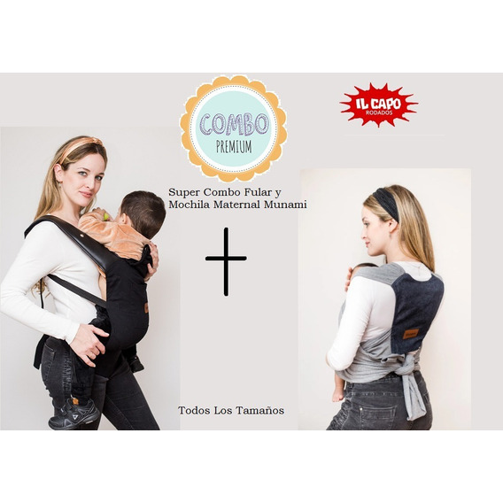 Mochila Porta Bebe  Ergonómica Hasta 18 Kg + Fular Prearmado