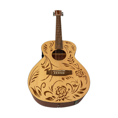 Bamboo Guitarra Electroacústica Ga-38-rock&roses-q Con Funda Color Natural Material del diapasón Nogal Orientación de la mano Diestro