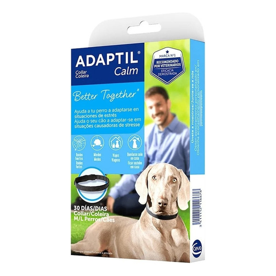 Adaptil Collar Calm Talla M/l Anti Estrés Perro Hasta 50 Kg Color Negro