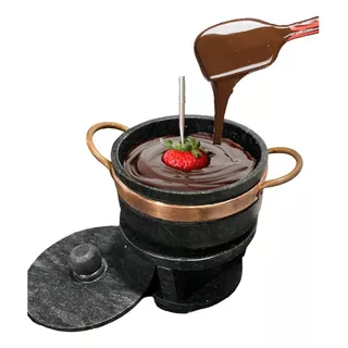 Fondue Rechaud  Panela De Pedra Sabão 700 Ml + Brinde