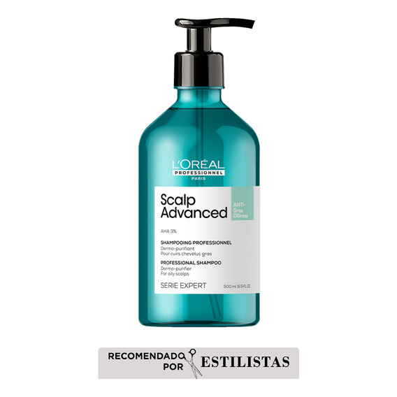  Shampoo Limpieza Profunda Cabello Graso 500ml L'oréal Pro