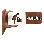 Placa Indicativa Estabelecimento Fraldário Nenê Fralda Mdf