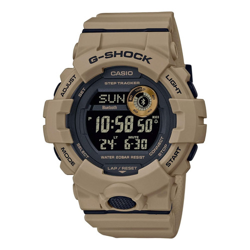 Reloj Casio G-shock Gbd800uc-5 Tan Desierto Táctico Militar Color de la correa Café