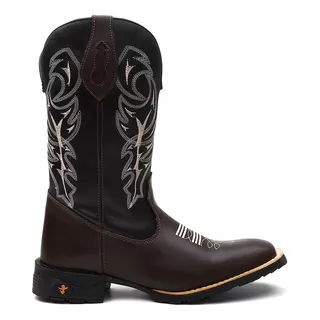 Bota Botina Texana Masculina Country Em Couro John Country