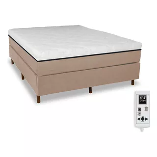 Eco New Colchões Colchão Magnético Queen Massageador Mais Pilow Visco Mais Cama Box Cor Bege